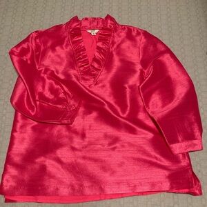 Pink Fuchsia Ruffle Blouse Crown and Ivy size M